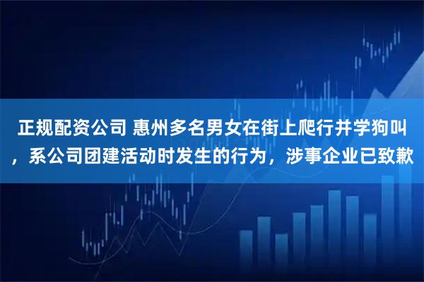 正规配资公司 惠州多名男女在街上爬行并学狗叫，系公司团建活动时发生的行为，涉事企业已致歉
